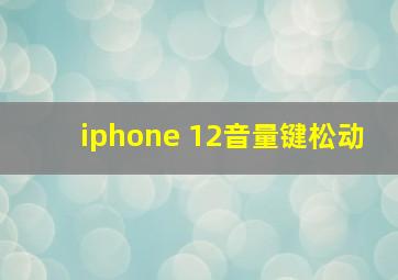 iphone 12音量键松动